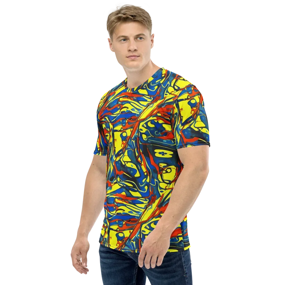 Cyberflow Circuit on Men's Crew Neck T-Shirt — Left