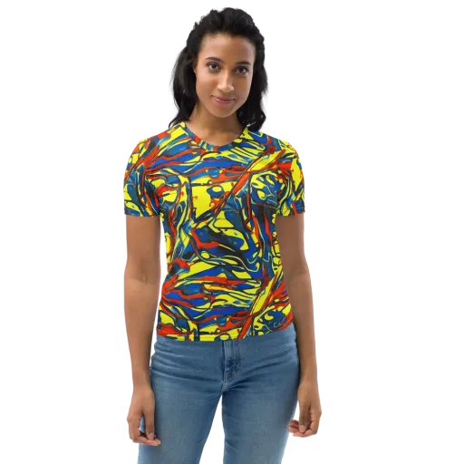 Cyberflow Circuit on a Women's Crew Neck T-Shirt