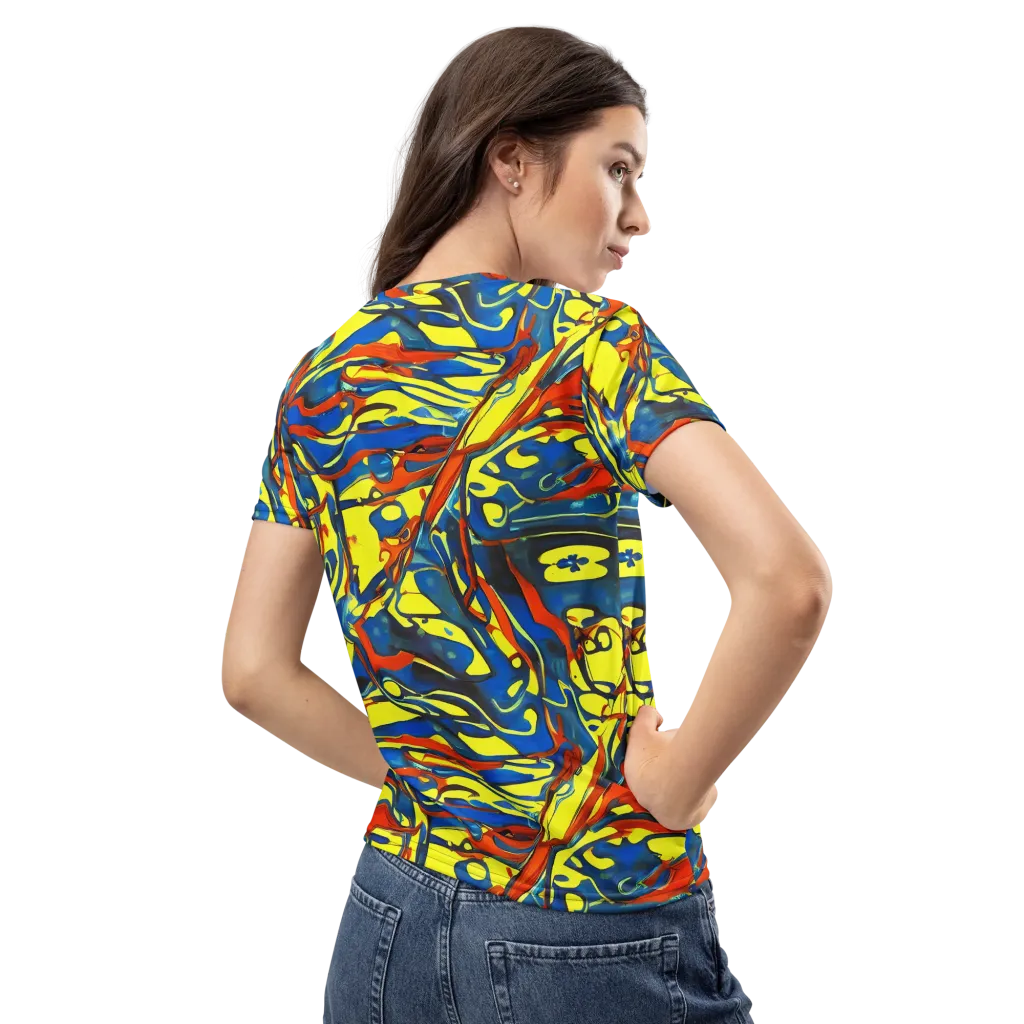 Cyberflow Circuit on Women's Crew Neck T-Shirt — Back