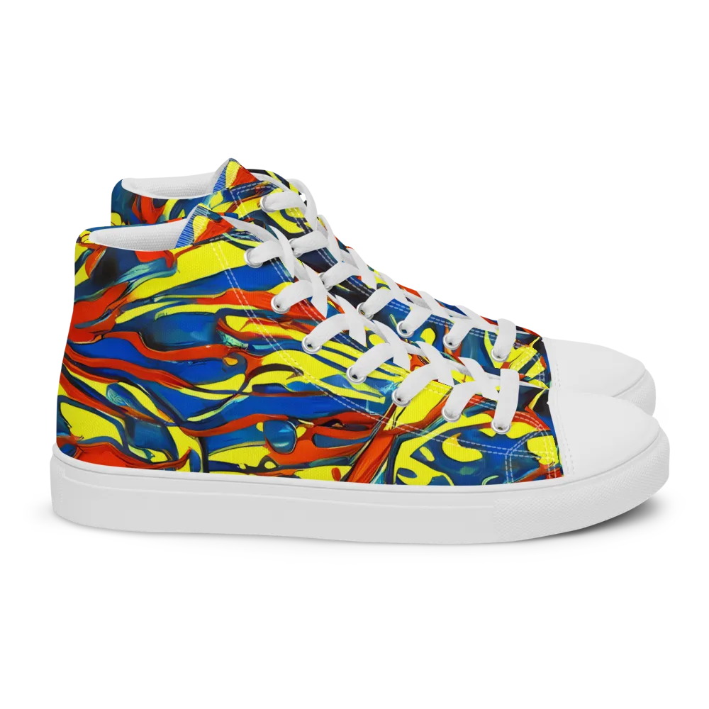 Cyberflow Circuit on Women's High Top Canvas Shoes — Right