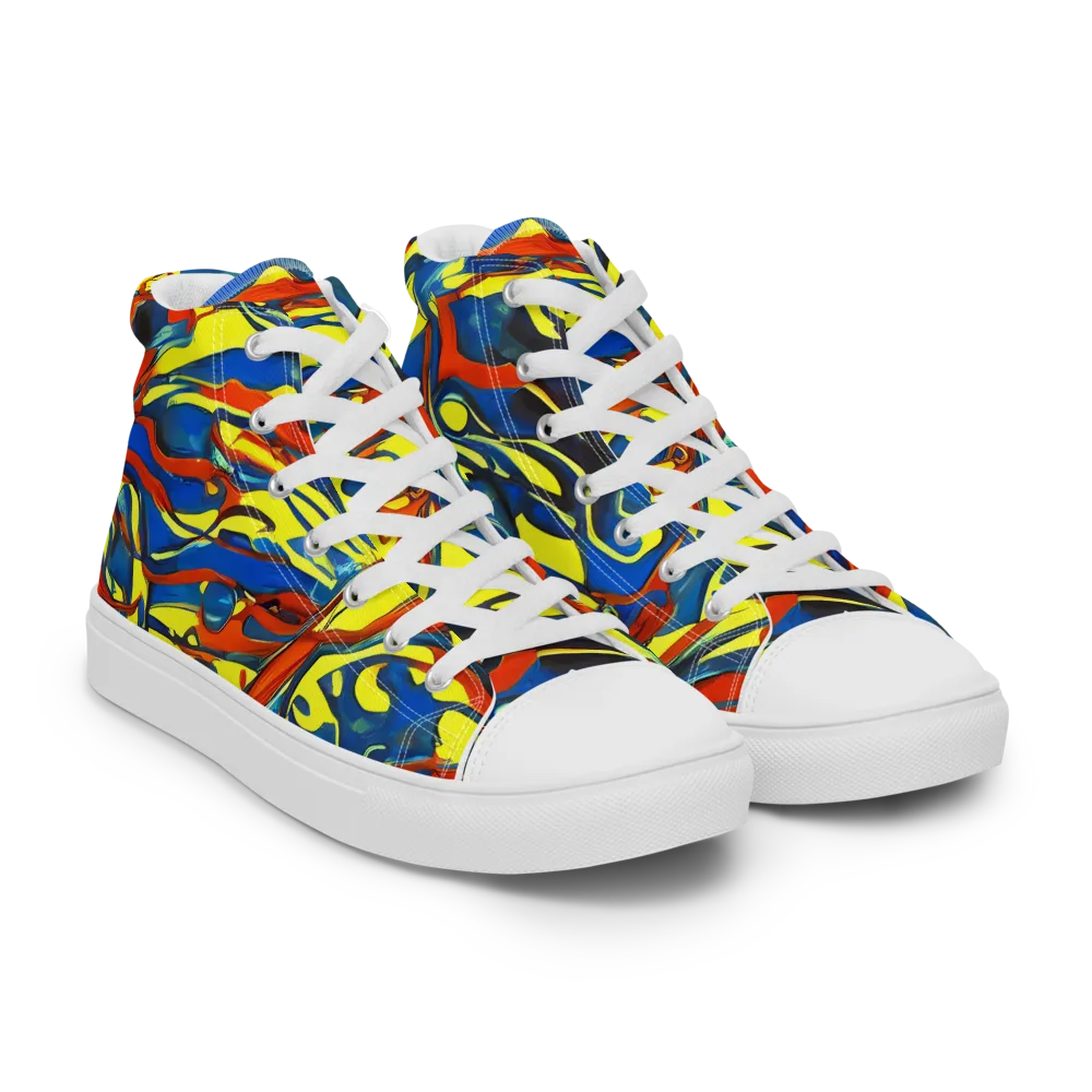 Cyberflow Circuit on Women's High Top Canvas Shoes — Right Front