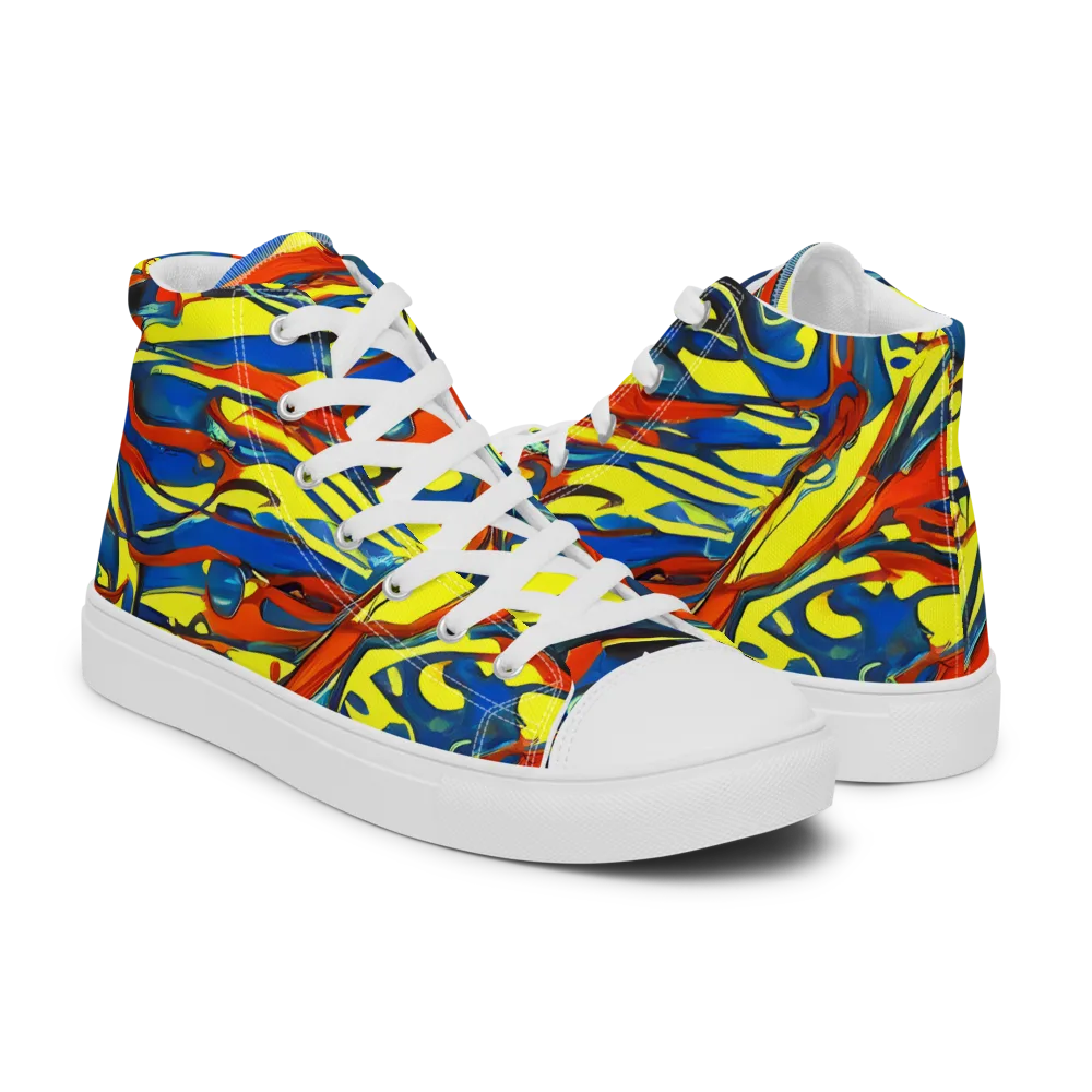 Cyberflow Circuit on Women's High Top Canvas Shoes — Right