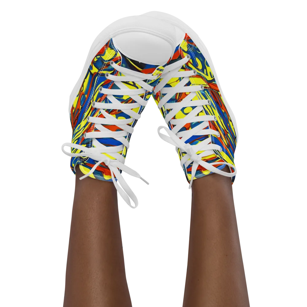 Cyberflow Circuit on Women's High Top Canvas Shoes — Front
