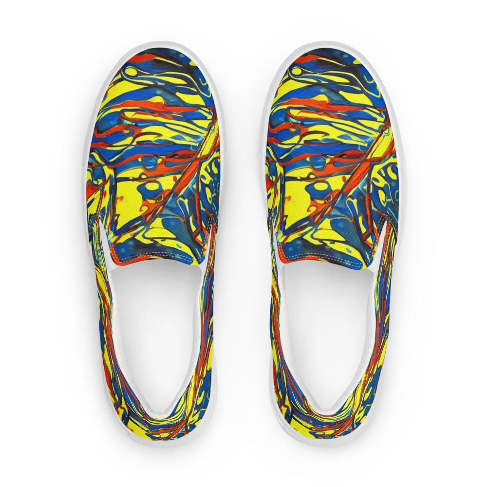 Cyberflow Circuit on Men's Slip-On Canvas Shoes — Front