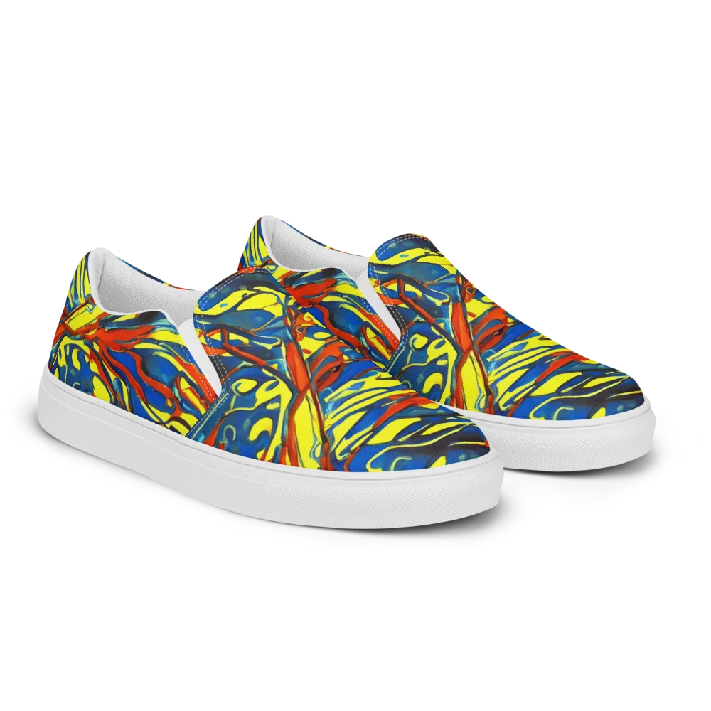 Cyberflow Circuit on Men's Slip-On Canvas Shoes — Right Front