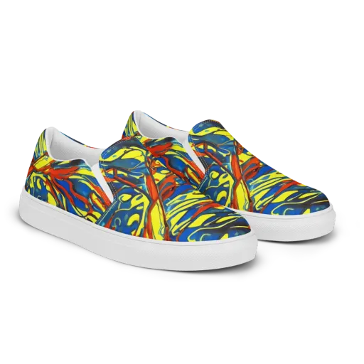 Cyberflow Circuit on a Men's Slip-On Canvas Shoes