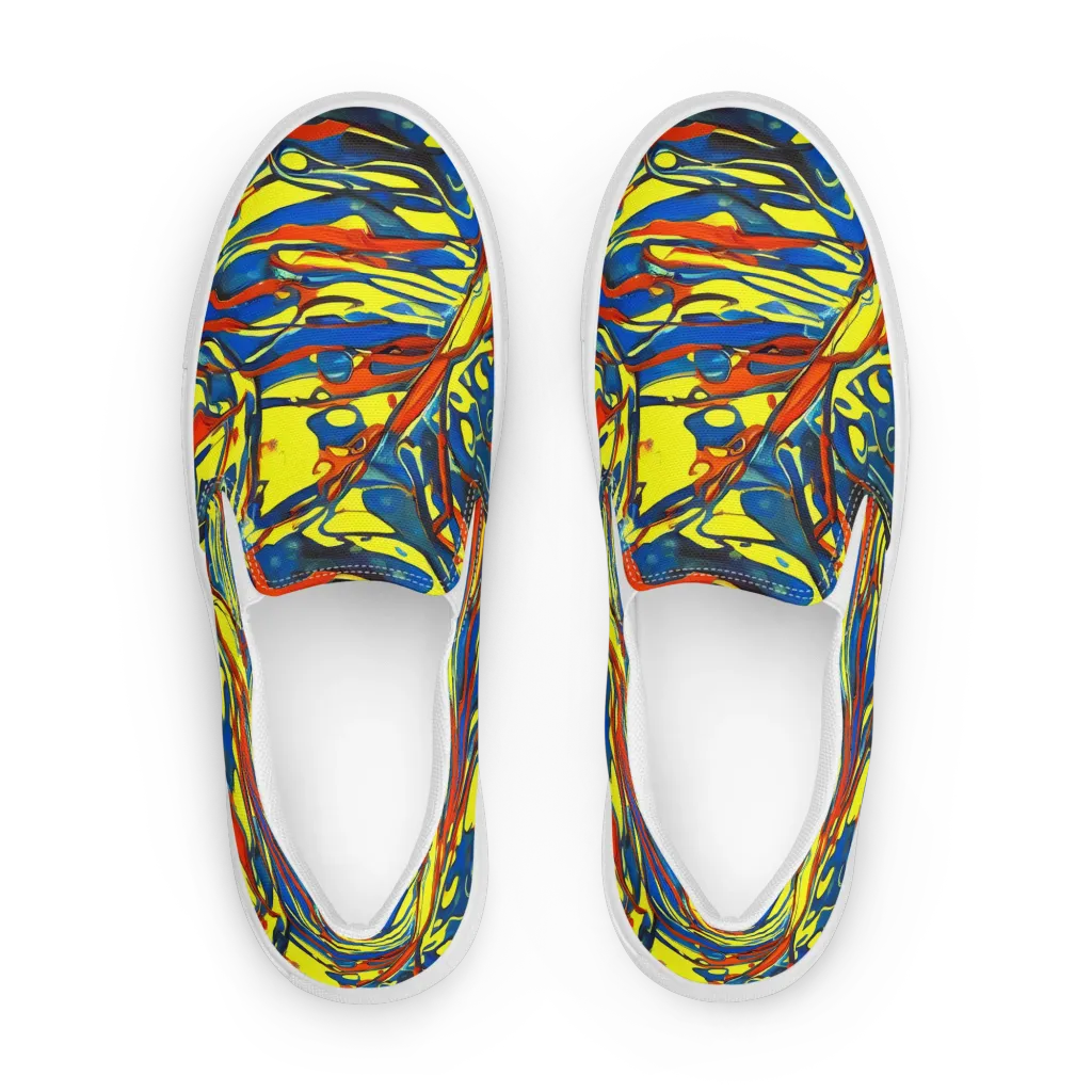 Cyberflow Circuit on Women's Slip-On Canvas Shoes — Front