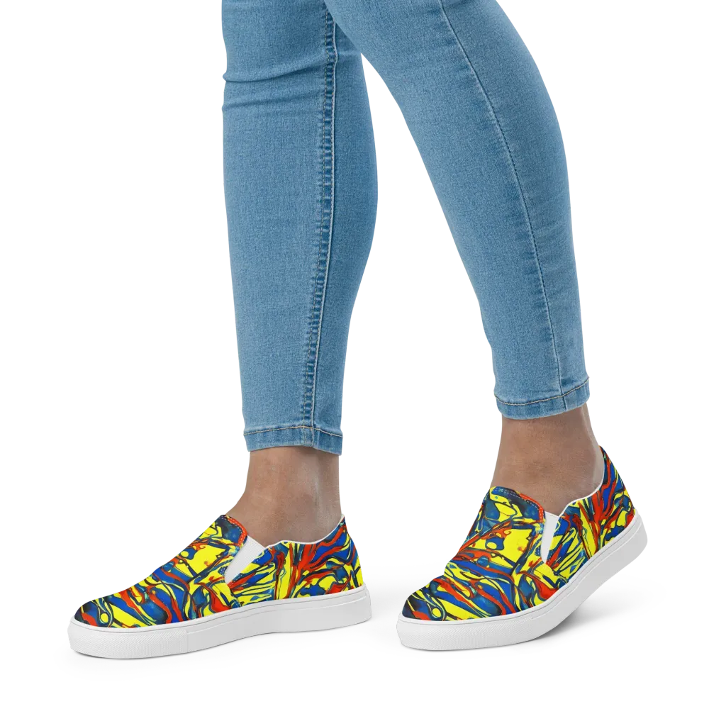 Cyberflow Circuit on Women's Slip-On Canvas Shoes — Front