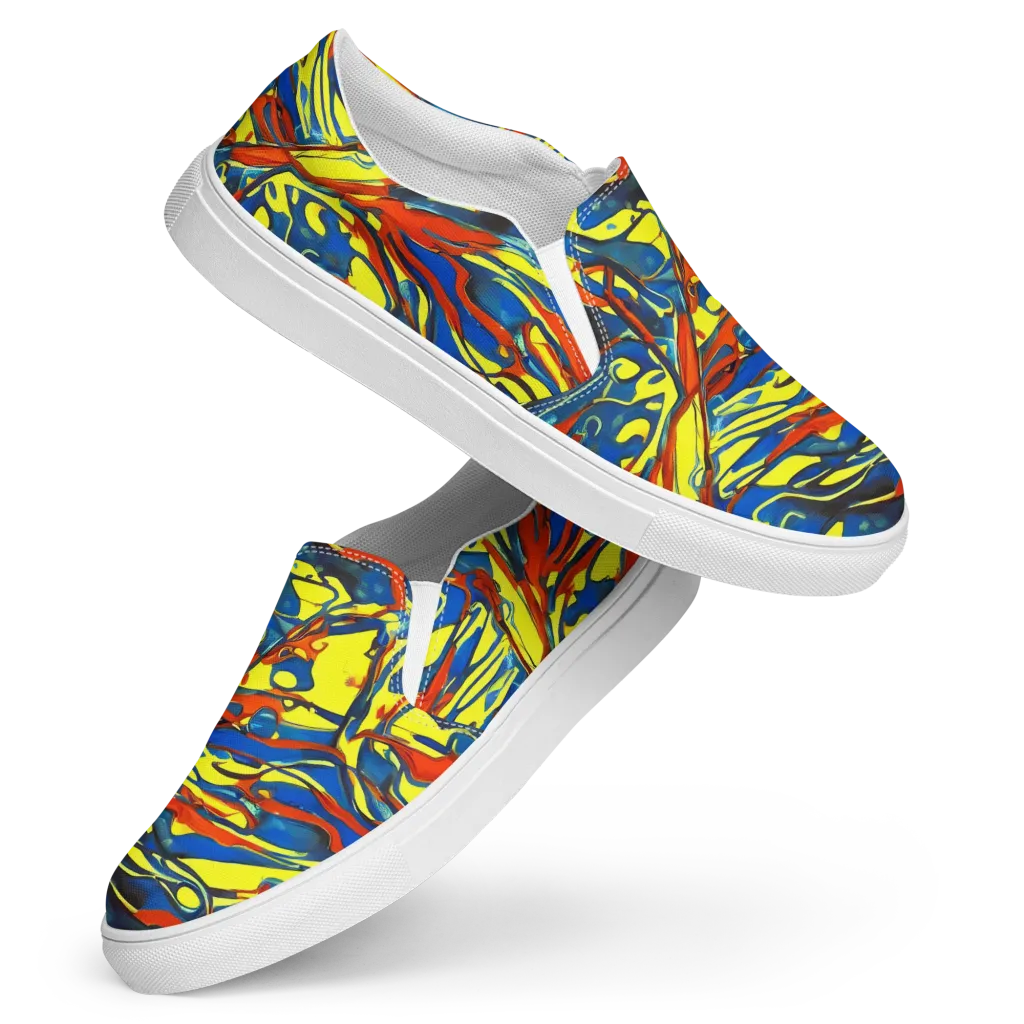 Cyberflow Circuit on Women's Slip-On Canvas Shoes — Front