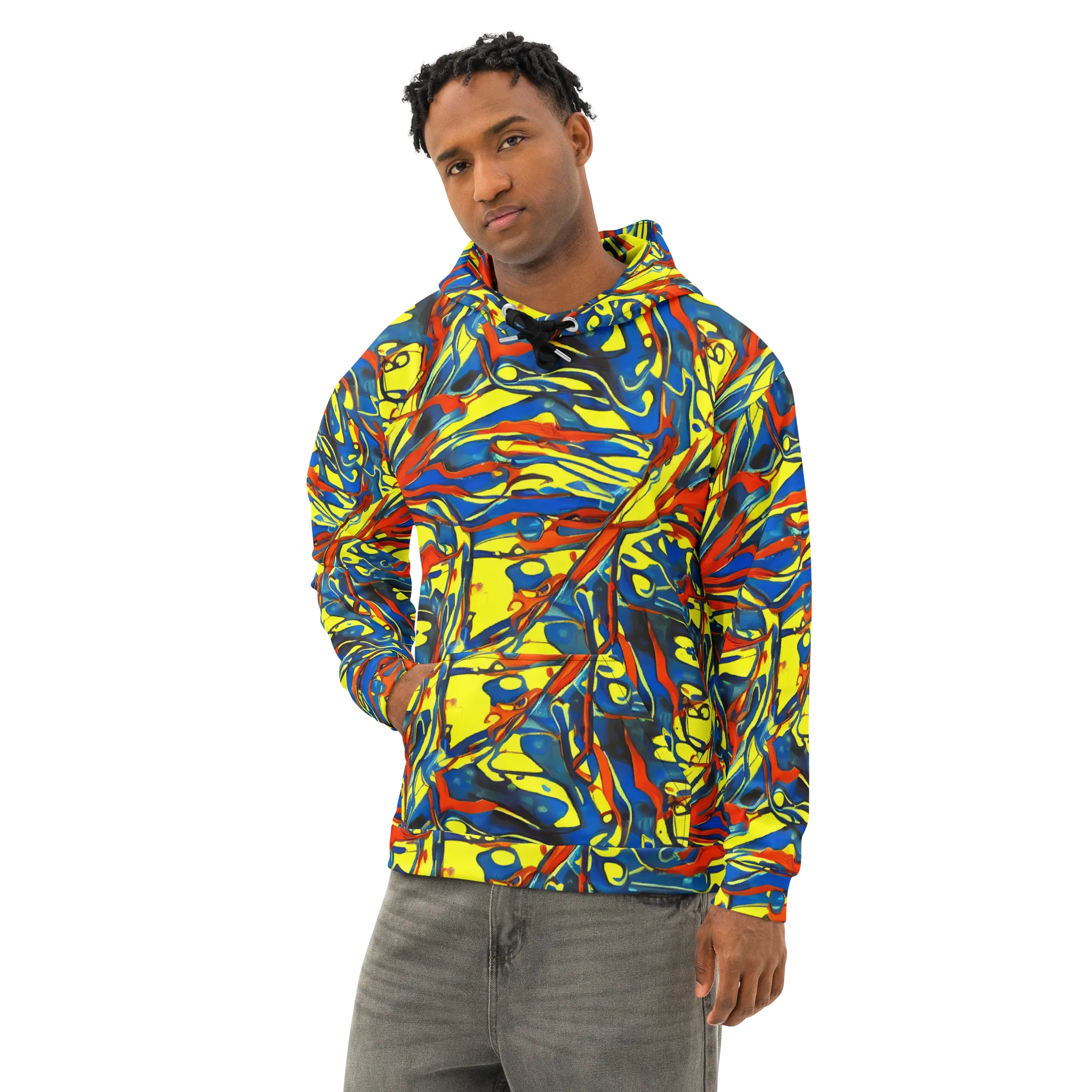 Cyberflow Circuit on Cotton Hoodie — Left Front