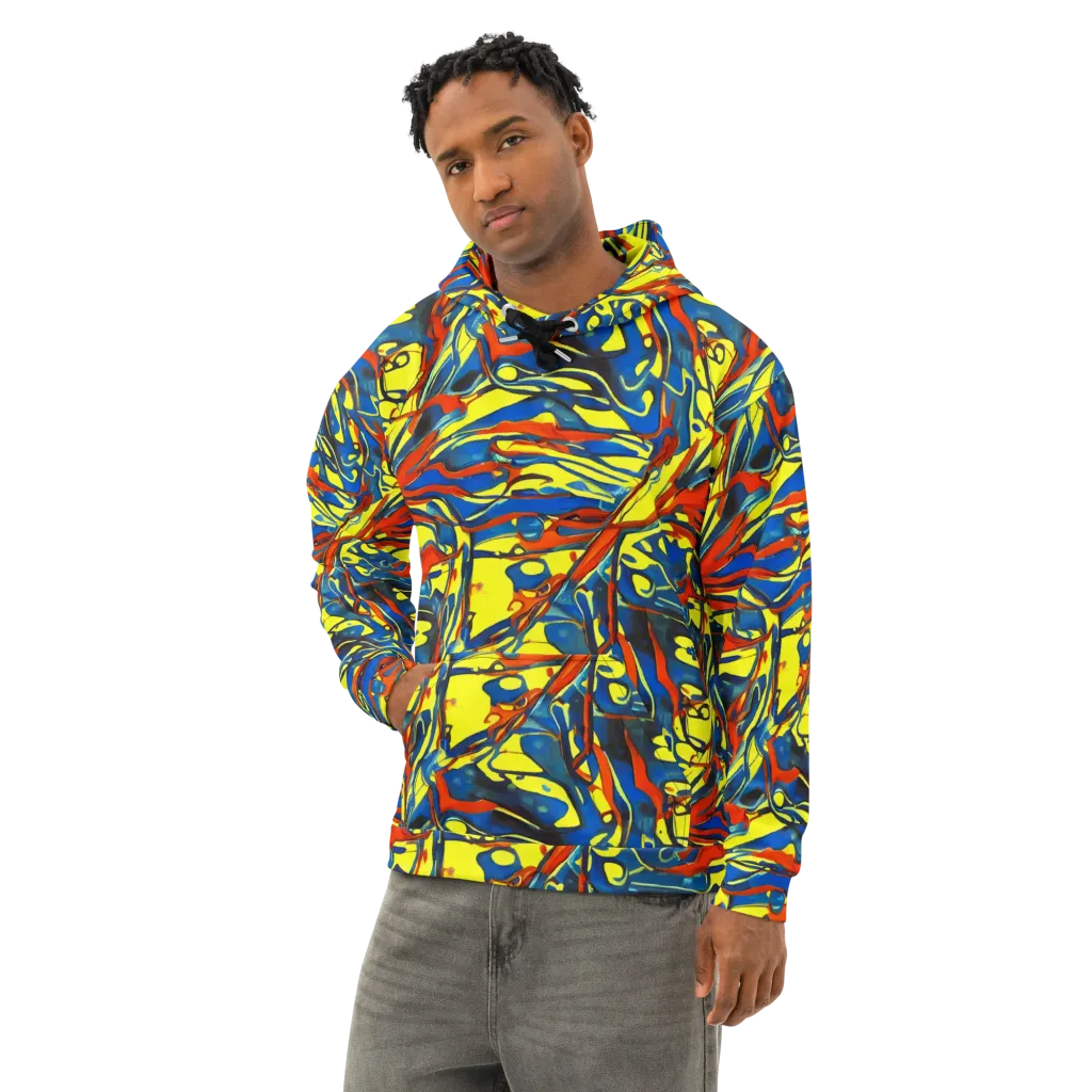 Cyberflow Circuit on Cotton Hoodie — Left Front