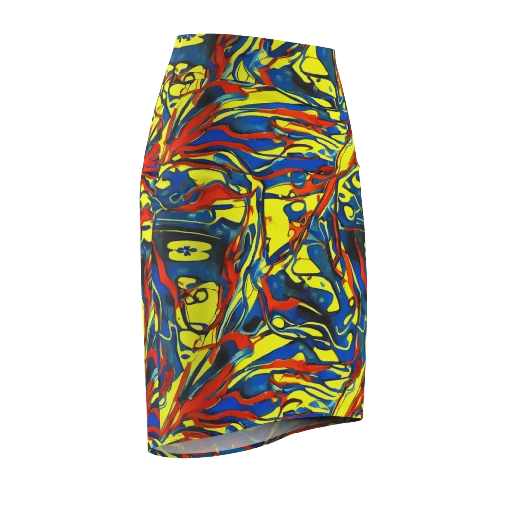 Cyberflow Circuit on Pencil Skirt — Front Side