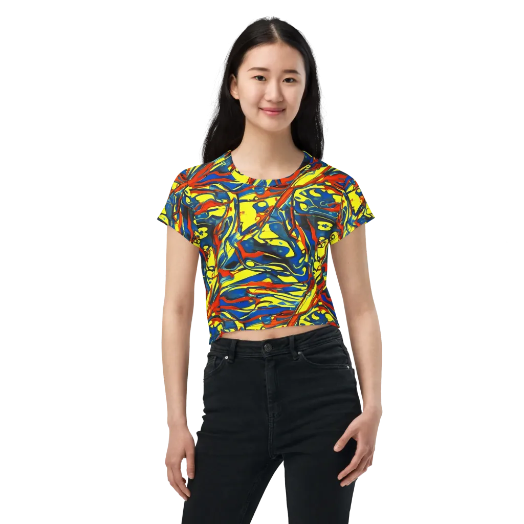 Cyberflow Circuit on Crop Tee — Front