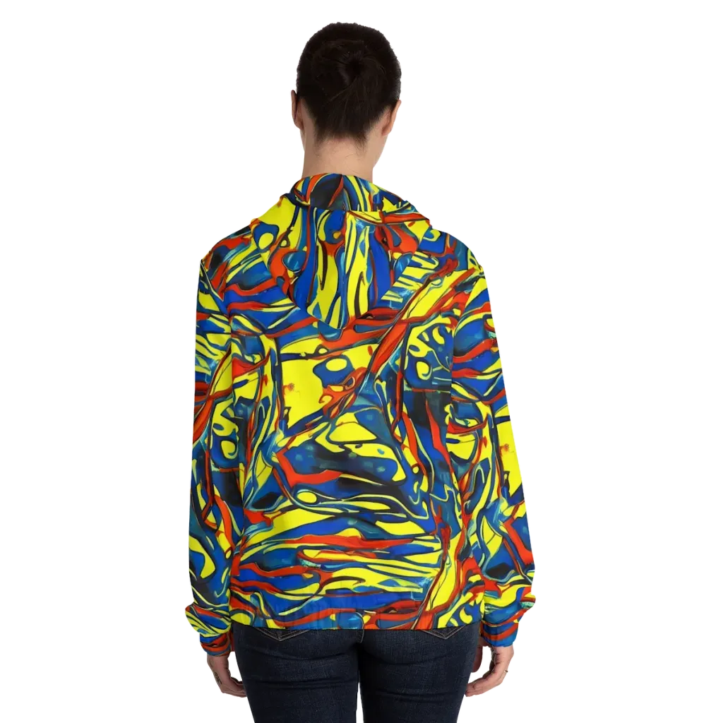 Cyberflow Circuit on Women's Full-Zip Hoodie — Back On Person