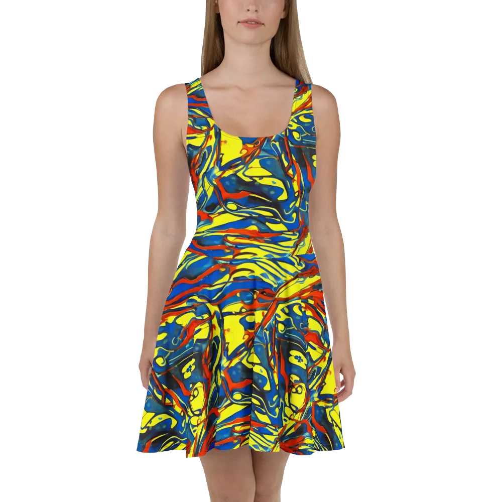 Cyberflow Circuit on Skater Dress — Front