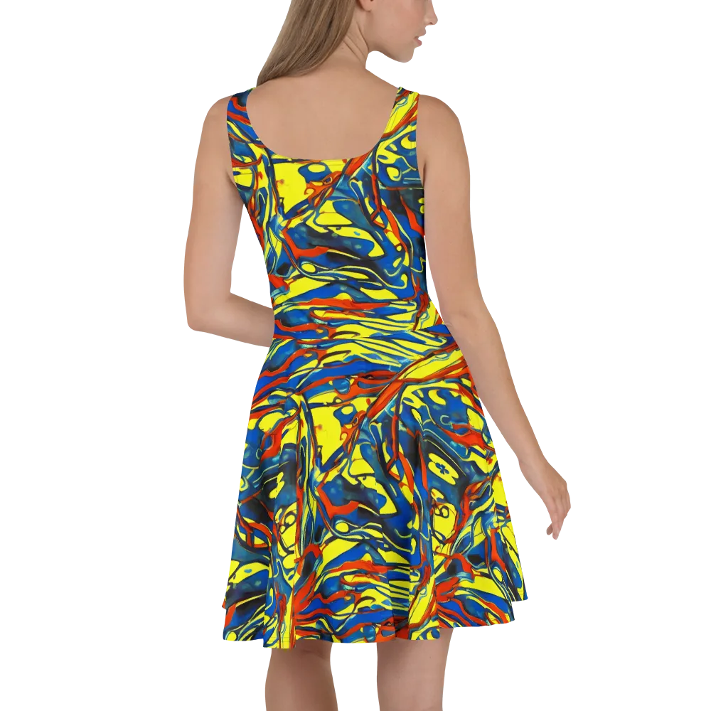 Cyberflow Circuit on Skater Dress — Back