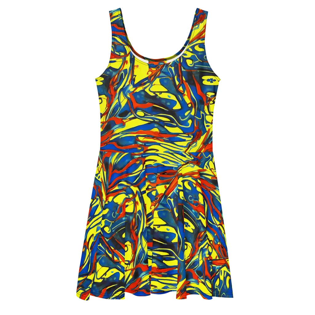 Cyberflow Circuit on Skater Dress — Front