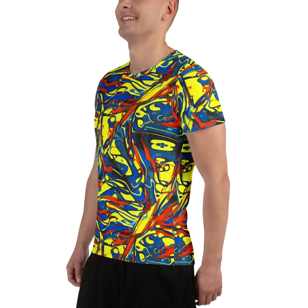 Cyberflow Circuit on Men's Athletic T-Shirt — Left