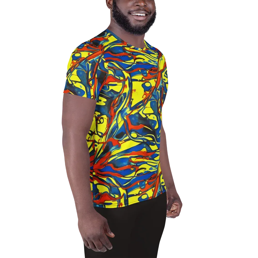 Cyberflow Circuit on Men's Athletic T-Shirt — Right