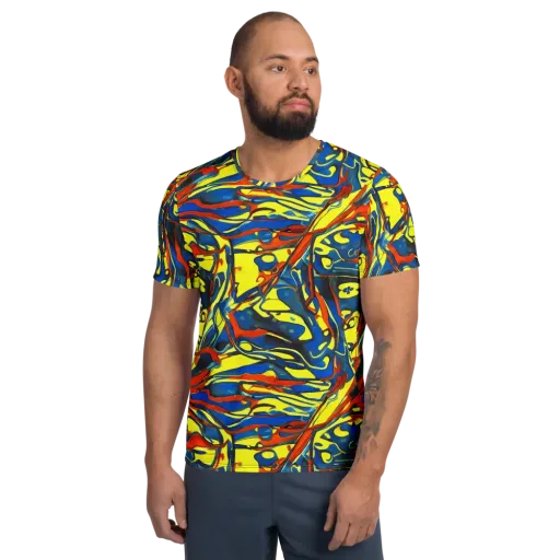 Cyberflow Circuit on a Men's Athletic T-Shirt