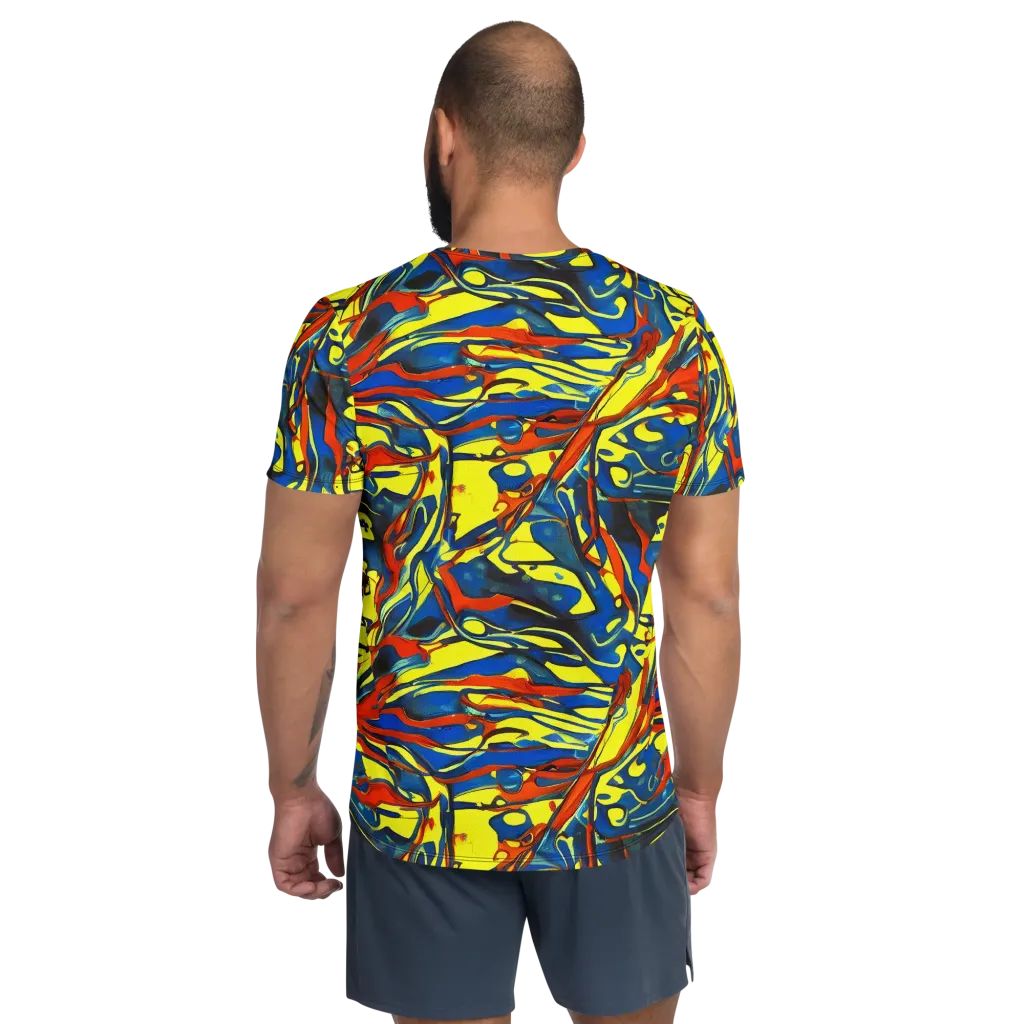 Cyberflow Circuit on Men's Athletic T-Shirt — Back