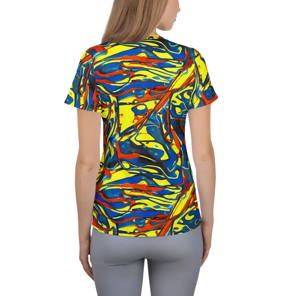 Cyberflow Circuit on Women's Athletic T-Shirt — Back