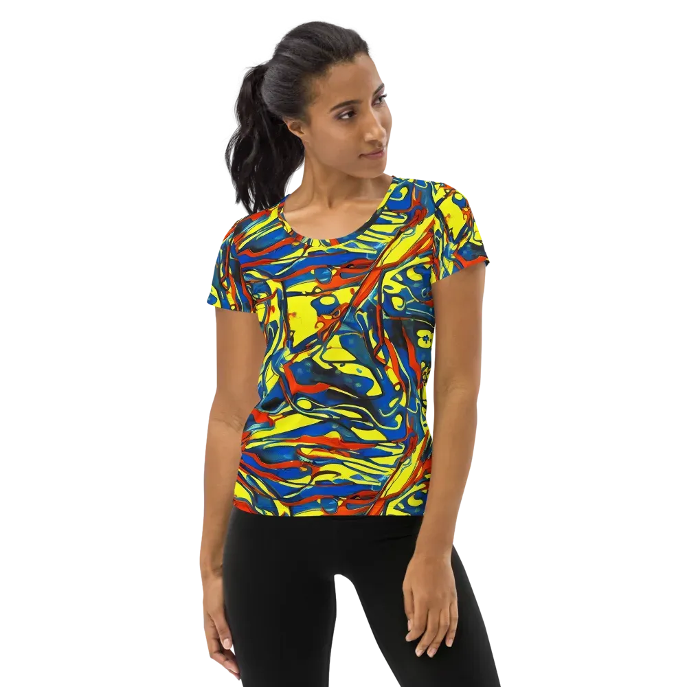 Cyberflow Circuit on Women's Athletic T-Shirt — Front