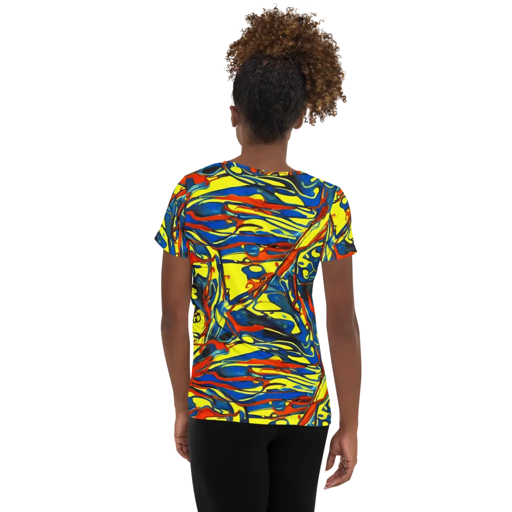 Cyberflow Circuit on Women's Athletic T-Shirt — Back