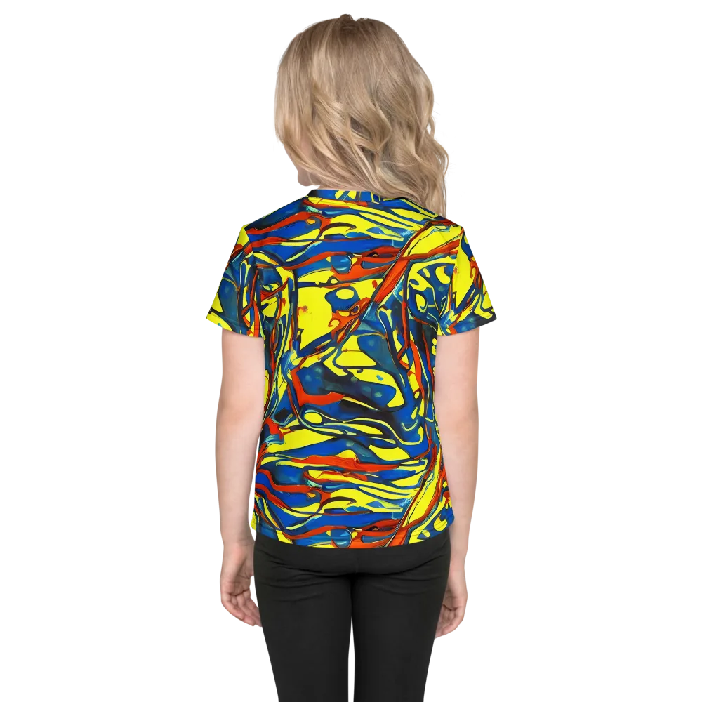 Cyberflow Circuit on Kids Crew Neck T-Shirt — Back