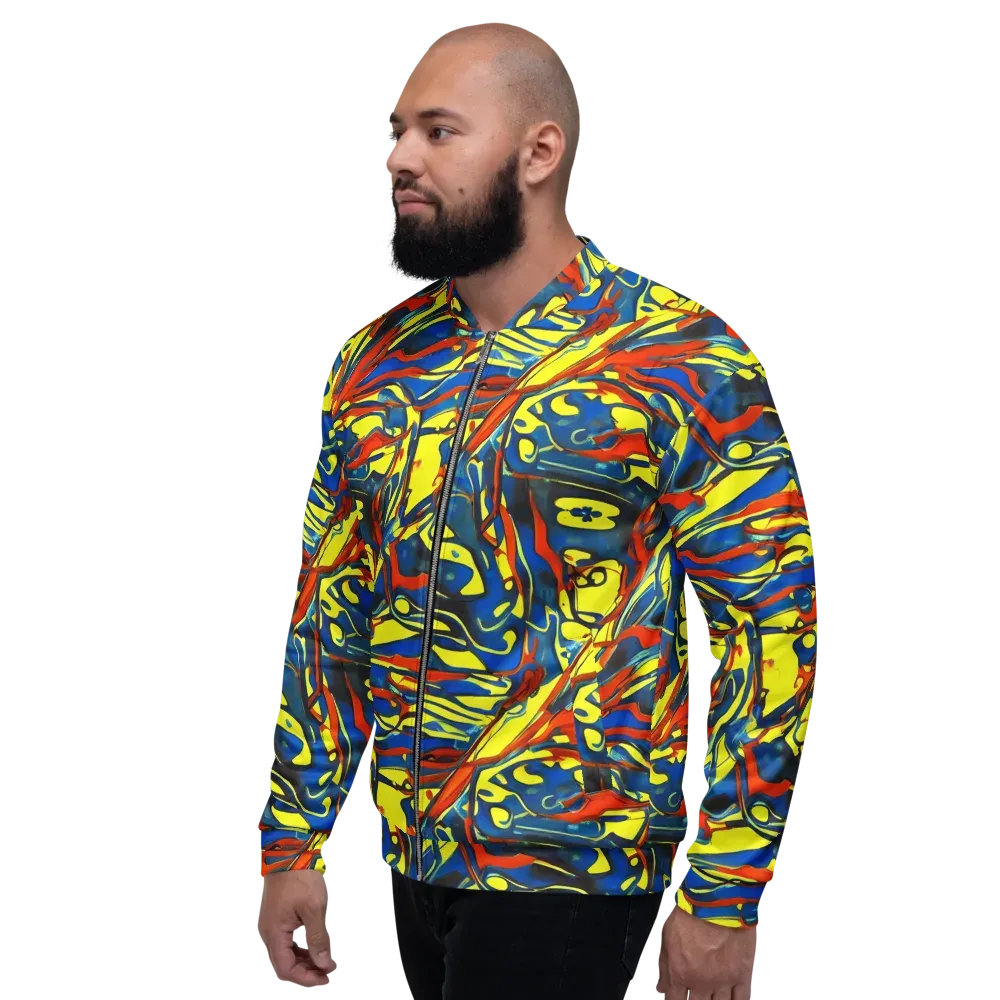 Cyberflow Circuit on Bomber Jacket — Left