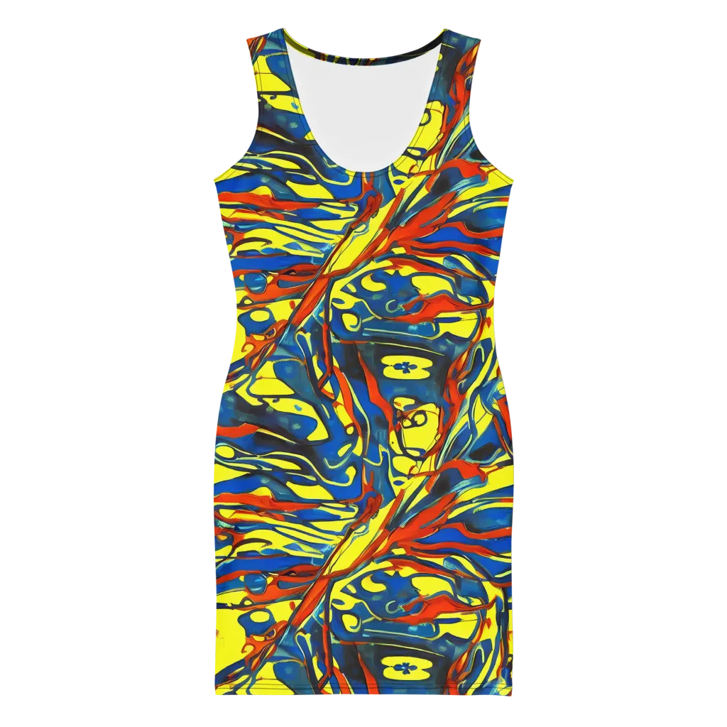 Cyberflow Circuit on Bodycon Dress — Front
