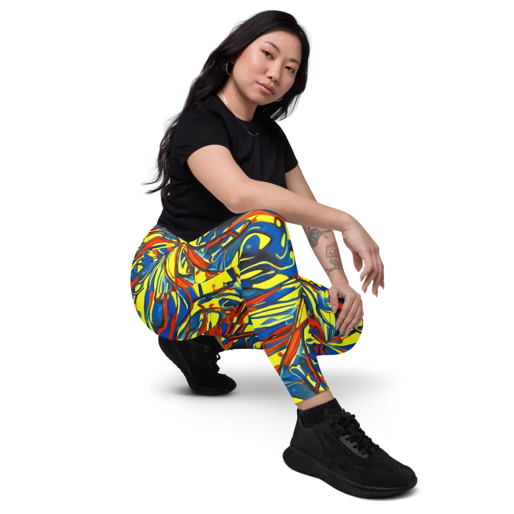 Cyberflow Circuit on Leggings with Pockets — Right Front