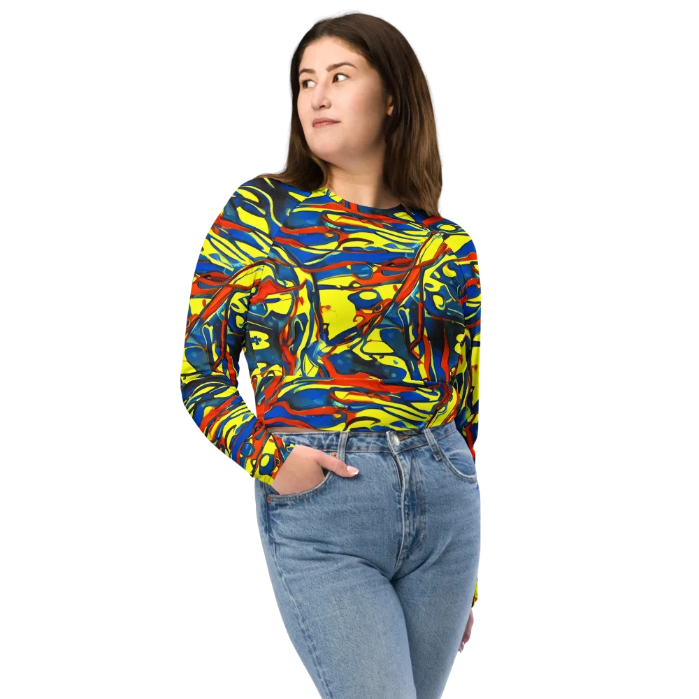 Cyberflow Circuit on Long Sleeve Crop Top — Front