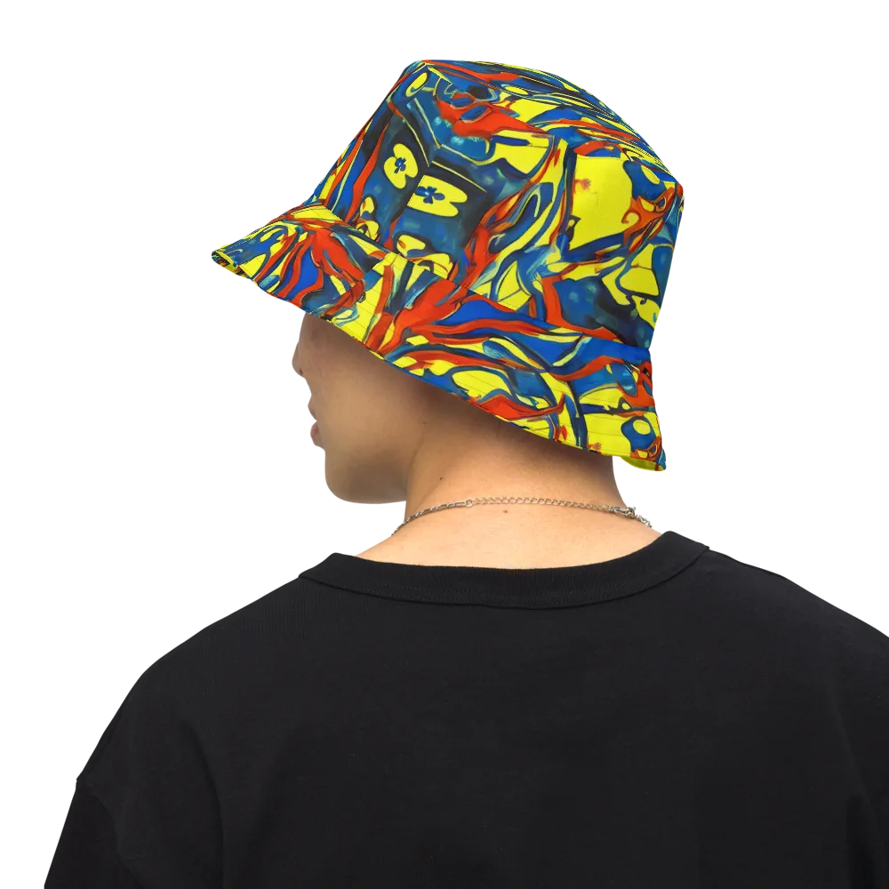 Cyberflow Circuit on Reversible Bucket Hat — Back Inside