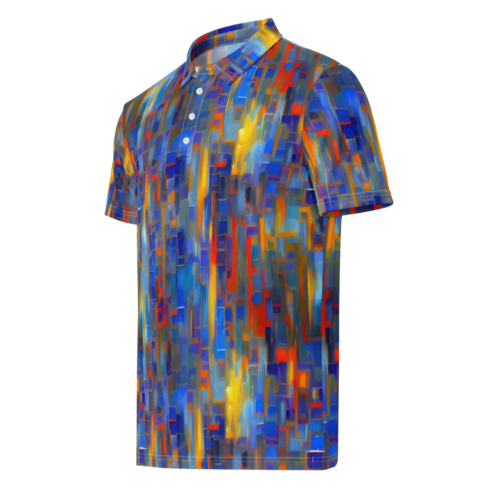 Neoplastique Flow on Men's Slim Fit Polo Shirt — Left Front