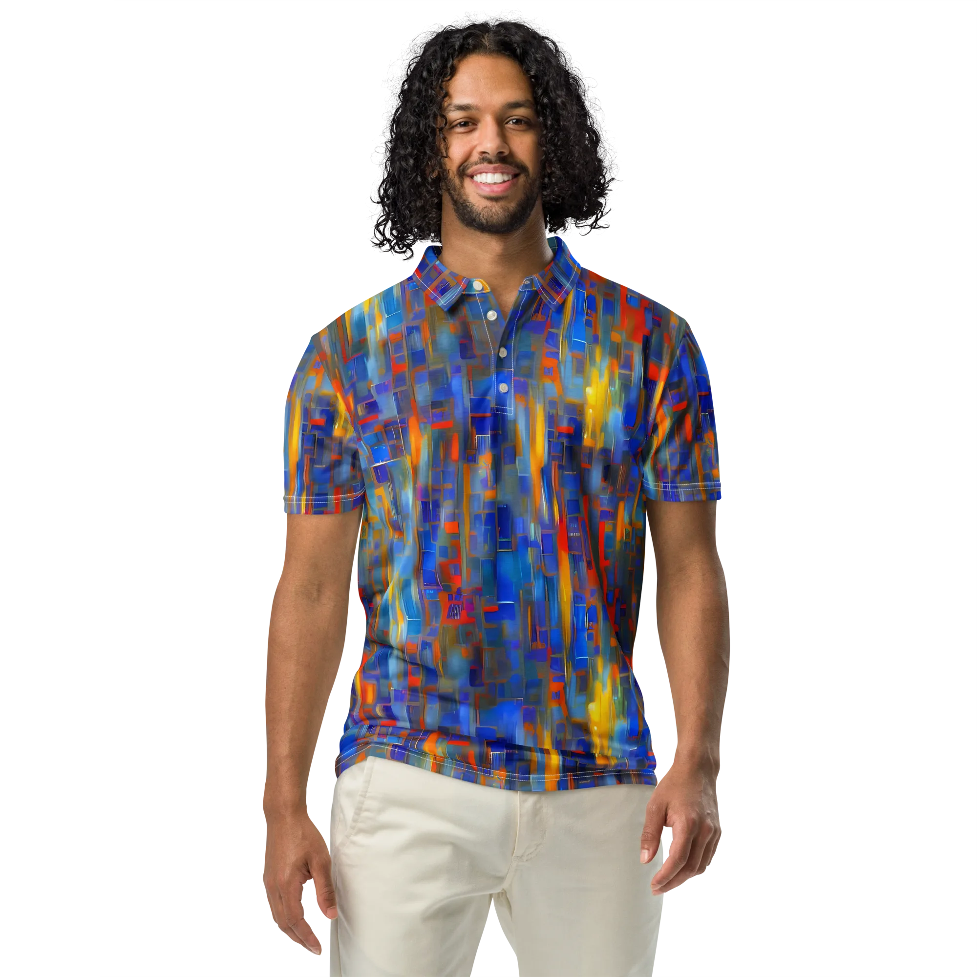 Neoplastique Flow on Men's Slim Fit Polo Shirt — Front