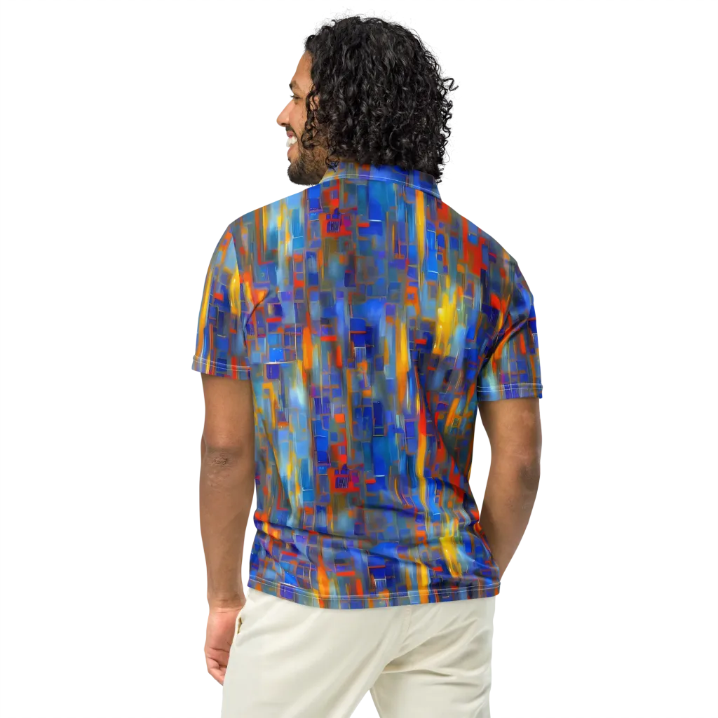 Neoplastique Flow on Men's Slim Fit Polo Shirt — Back