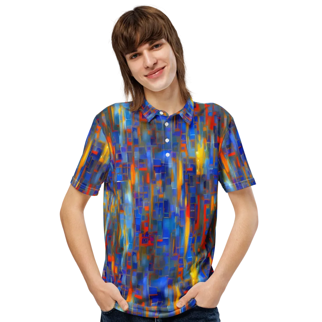 Neoplastique Flow on Men's Slim Fit Polo Shirt — Front