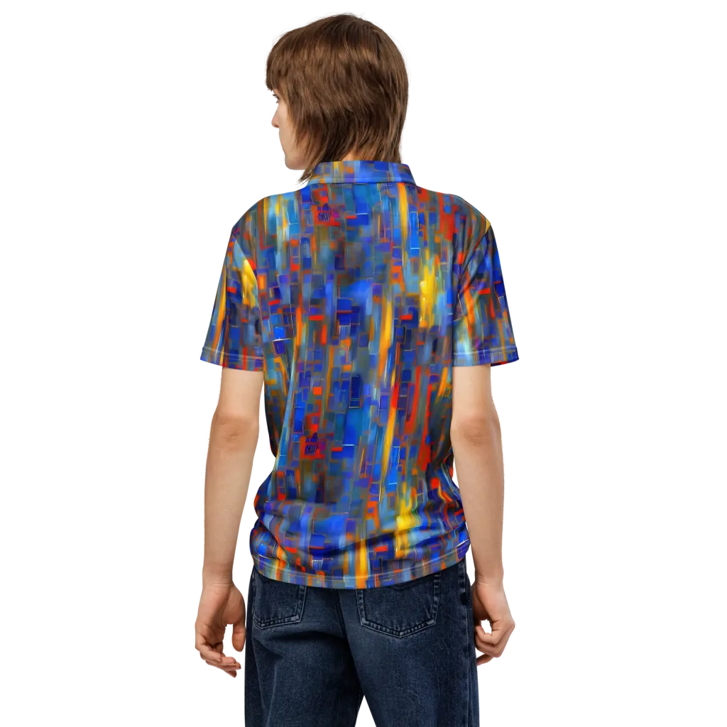 Neoplastique Flow on Men's Slim Fit Polo Shirt — Back