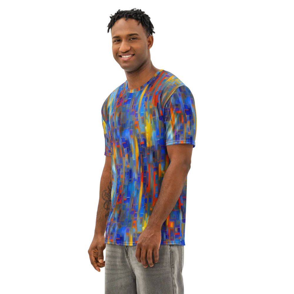 Neoplastique Flow on Men's Cotton Crew Neck T-Shirt — Left Front