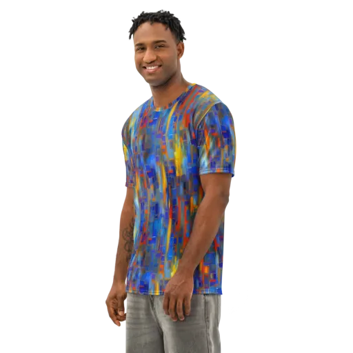 Neoplastique Flow on a Men's Cotton Crew Neck T-Shirt
