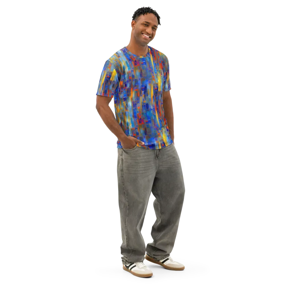 Neoplastique Flow on Men's Cotton Crew Neck T-Shirt — Right Front