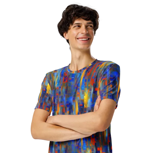 Neoplastique Flow on a Men's Crew Neck T-Shirt