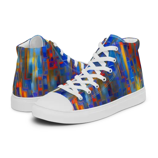 Neoplastique Flow on a Men's High Top Canvas Shoes