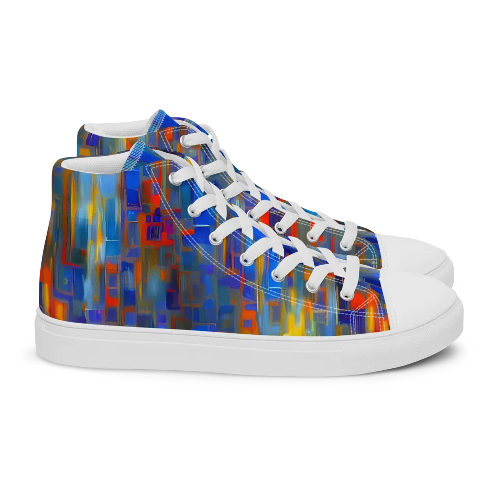 Neoplastique Flow on Women's High Top Canvas Shoes — Right
