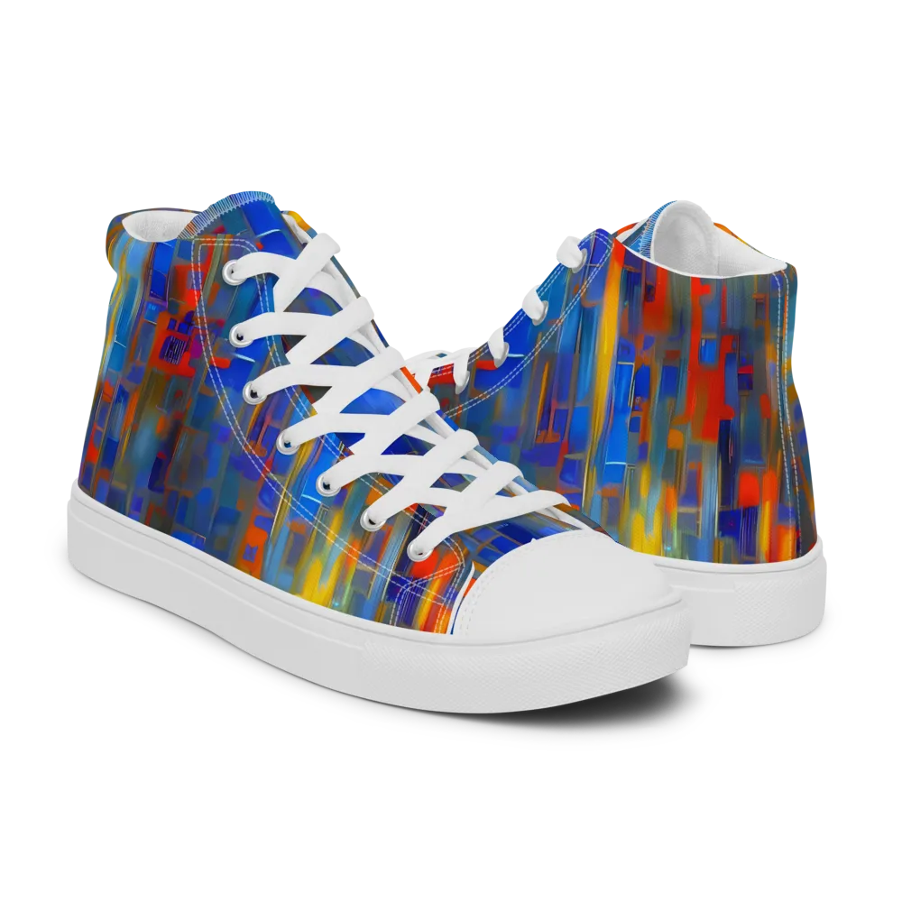 Neoplastique Flow on Women's High Top Canvas Shoes — Right