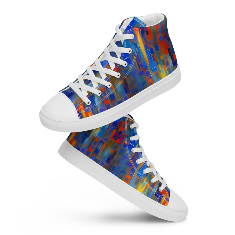 Neoplastique Flow on Women's High Top Canvas Shoes — Front