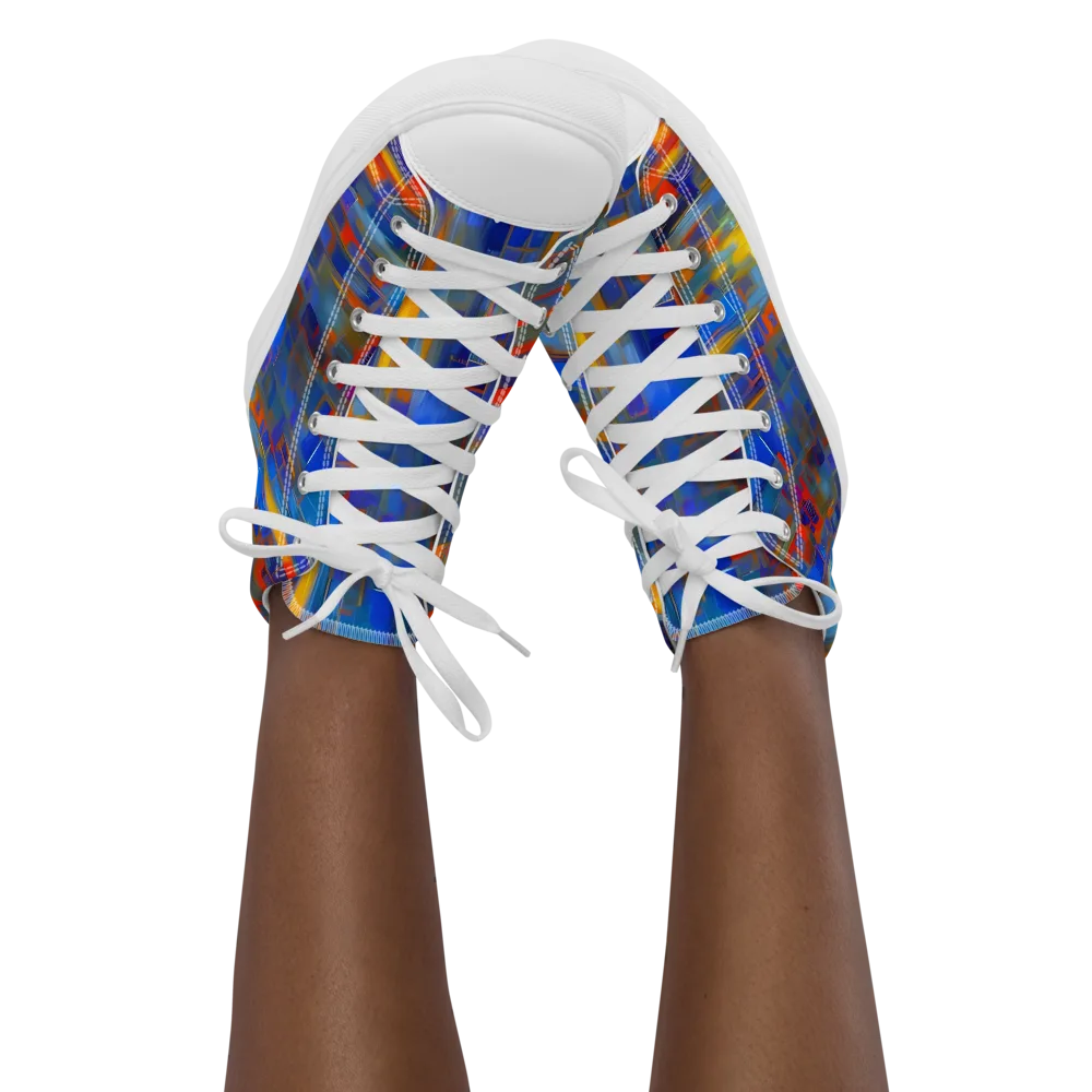 Neoplastique Flow on Women's High Top Canvas Shoes — Front