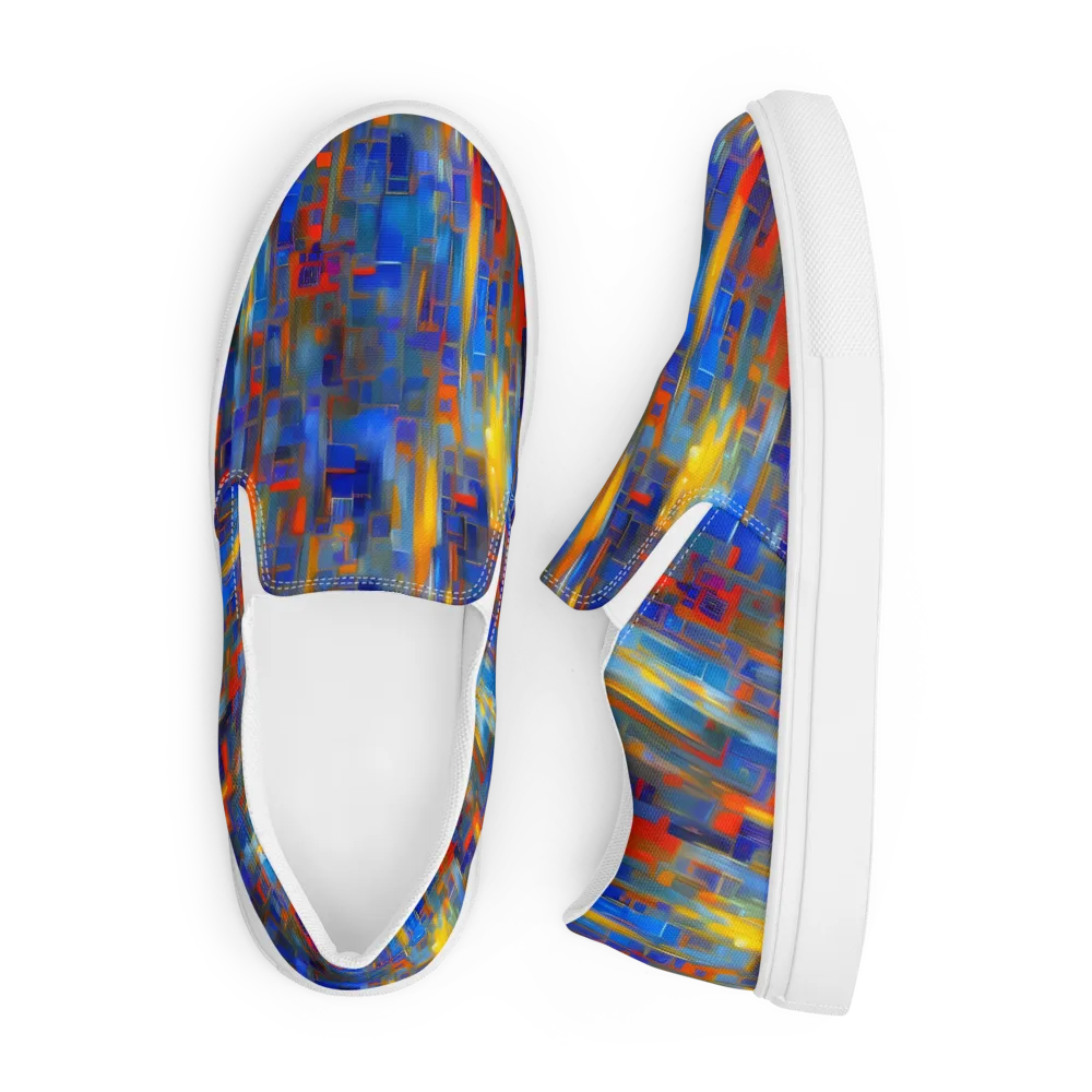 Neoplastique Flow on Men's Slip-On Canvas Shoes — Front