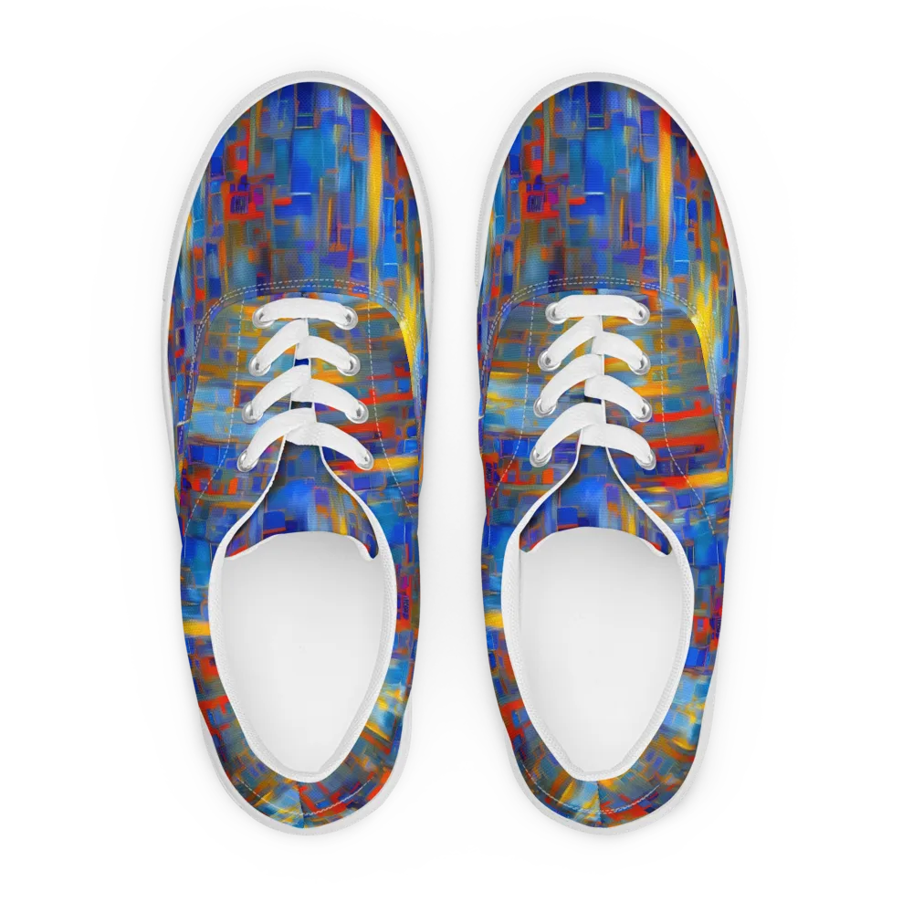 Neoplastique Flow on Men's Lace-Up Canvas Shoes — Front